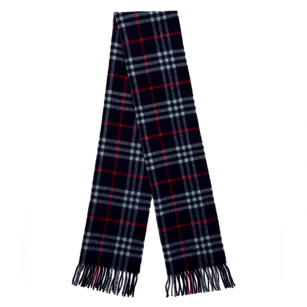 BURBERRY 100% Lambswool Blue Novacheck Scarf